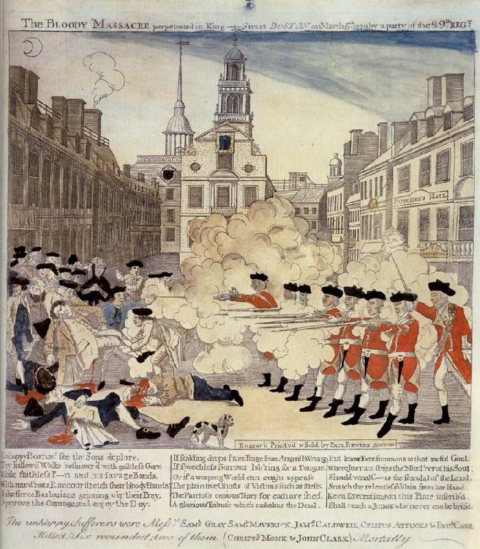 Paul Revere Le massacre de Boston France oil painting art